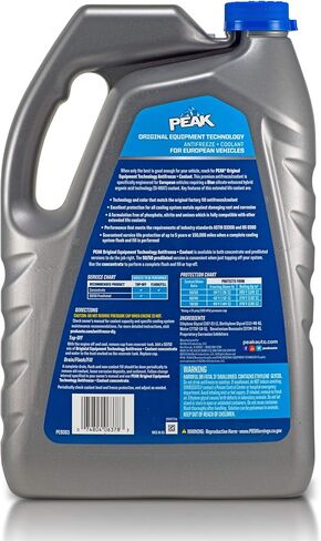 PEAK OET Extended Life Blue 50/50 مضاد التجمد/المبرد المخفف مسبقًا للمركبات الأوروبية، 1 جالون. in Saudi Arabia