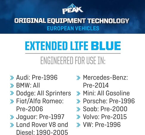 PEAK OET Extended Life Blue 50/50 مضاد التجمد/المبرد المخفف مسبقًا للمركبات الأوروبية، 1 جالون. in Saudi Arabia