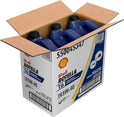 زيت محرك الديزل شل Rotella T6 الاصطناعي بالكامل 5W-40 (1 جالون، علبة 3) in Saudi Arabia