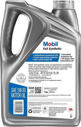 Mobil Full Synthetic Motor Oil 5W-30, 5 Quart in Saudi Arabia