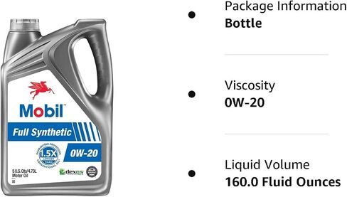 Mobil Full Synthetic Motor Oil 5W-30, 5 Quart in Saudi Arabia