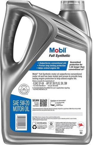 Mobil Full Synthetic Motor Oil 5W-30, 5 Quart in Saudi Arabia