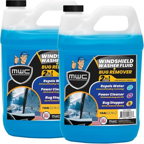 MWC Windshield Washer Fluid, Ready to Use, Removes dirt, Safe for the environment, Removes grime, Streak Free Glass Cleaner,+ 32°F, 1 Gallon (3.78 Liters) in Saudi Arabia