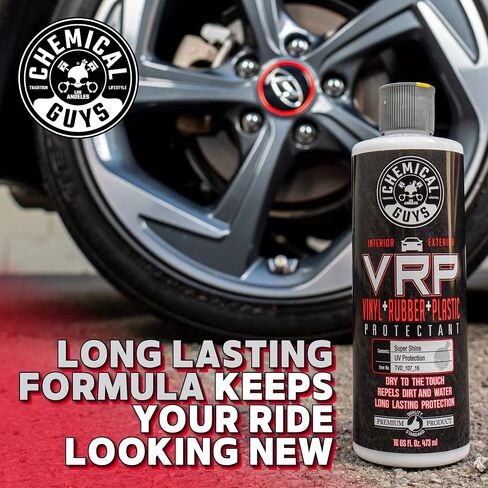 Chemical Guys TVD_107 VRP Vinyl, Rubber and Plastic Non-Greasy Dry-to-the-Touch Long Lasting Super Shine Dressing for Tires, Trim and More, Safe for Cars, Trucks, SUVs, RVs & More, 128 fl oz (1 Gal) in Kuwait