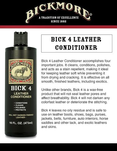 Bick 4 Leather Conditioner and Leather Cleaner 2 oz - Will Not Darken Leather - Safe For All Colors of Leather Apparel, Furniture, Jackets, Shoes, Auto Interiors, Bags & All Other Leather Accessories in Saudi Arabia