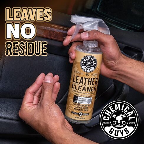 Chemical Guys SPI_208_16 Colorless and Odorless Leather Cleaner for Car Interiors, Furniture, Boots, and More (Works on Natural, Synthetic, Pleather, Faux Leather and More), 16 fl oz in Saudi Arabia