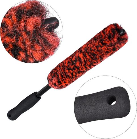 Metal Free Soft Wheel Rim Brush 4 Pack, Synthetic Car Cleaning Brush, Highly Water Absorption, Dense and Durable Tire Brush for Cleaning Wheels, Rims, Spokes, Fenders, Engines… in Saudi Arabia