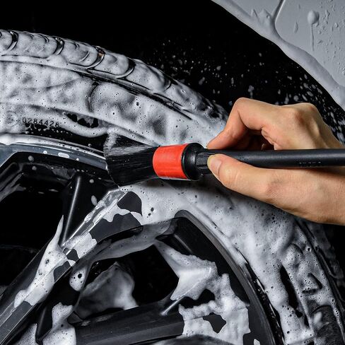Metal Free Soft Wheel Rim Brush 4 Pack, Synthetic Car Cleaning Brush, Highly Water Absorption, Dense and Durable Tire Brush for Cleaning Wheels, Rims, Spokes, Fenders, Engines… in Saudi Arabia