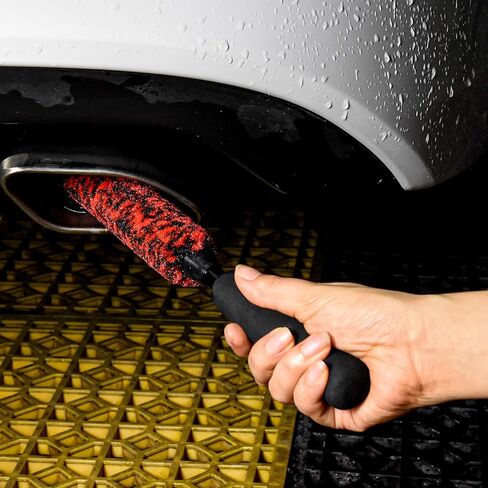 Metal Free Soft Wheel Rim Brush 4 Pack, Synthetic Car Cleaning Brush, Highly Water Absorption, Dense and Durable Tire Brush for Cleaning Wheels, Rims, Spokes, Fenders, Engines… in Saudi Arabia