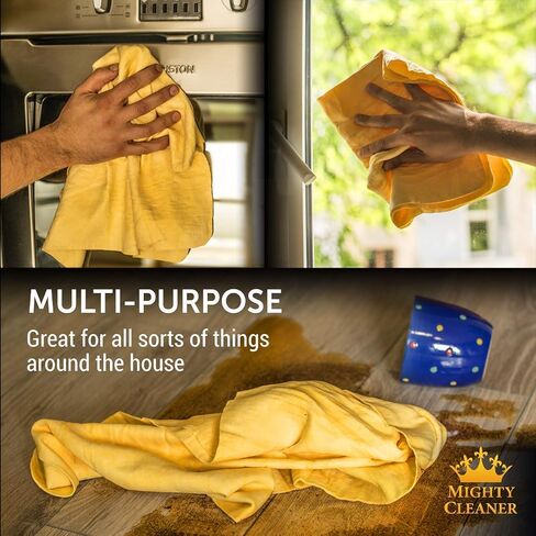 Premium Chamois Cloth for Car - 2pk Mini (17"x13") + 1 Towel Free - Super Absorbent Shammy Towel for Car - Scratch-Free & Reusable in Saudi Arabia
