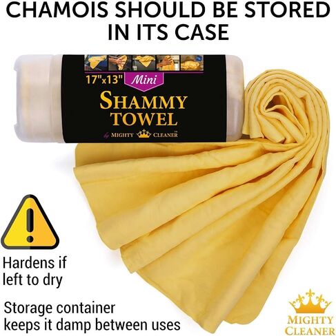 Premium Chamois Cloth for Car - 2pk Mini (17"x13") + 1 Towel Free - Super Absorbent Shammy Towel for Car - Scratch-Free & Reusable in Saudi Arabia