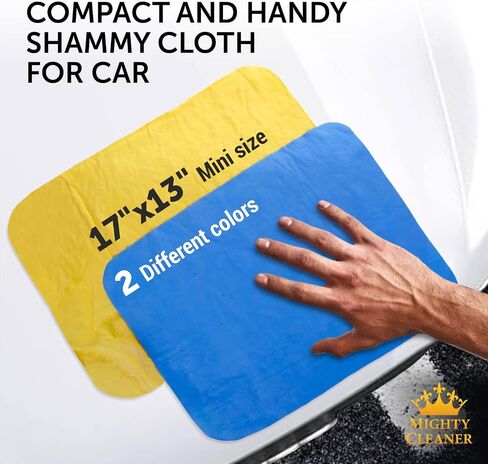 Premium Chamois Cloth for Car - 2pk Mini (17"x13") + 1 Towel Free - Super Absorbent Shammy Towel for Car - Scratch-Free & Reusable in Saudi Arabia
