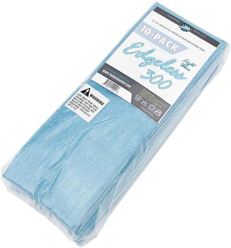 The Rag Company - Edgeless 300 - Microfiber Detailing Towels, Perfect for Removing Polishes, Sealants, and Glaze; Great for Interior Cleaning and Dirty Jobs; 300GSM, 16in x 16in, Ice Grey (10-Pack) in Saudi Arabia