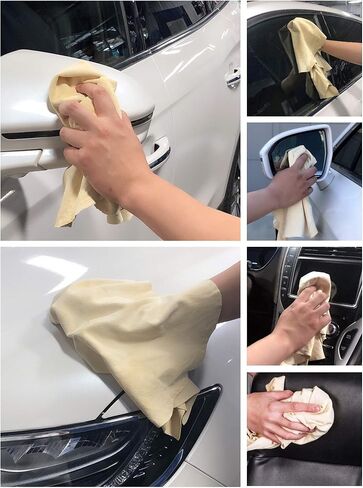 SHEEPSKIN ELITE Chamois Drying Cloth Car Drying Towel Real Leather Super Absorbent Fast Drying Natural Chamois Car Wash Cloth Accessory (5 sq ft) in Saudi Arabia