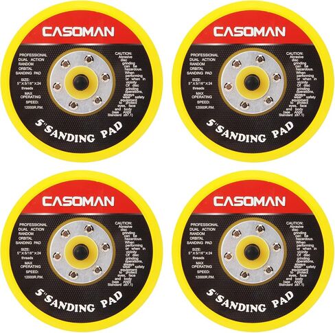 وسادة تلميع وصنفرة DA مقاس 5 بوصات من CASOMAN - وجه بخطاف وحلقة - لوحة دعم مدارية عشوائية، 5/16 بوصة - 24 خيط، مجموعة قطعتين in Kuwait