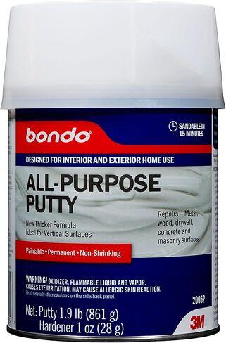 Bondo All-Purpose Putty, Designed for Interior and Exterior Home Use, Paintable, Permanent, Non-Shrinking, 1.9 lb., 1-Quart in Kuwait