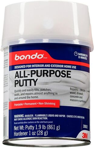 Bondo All-Purpose Putty, Designed for Interior and Exterior Home Use, Paintable, Permanent, Non-Shrinking, 1.9 lb., 1-Quart in Kuwait