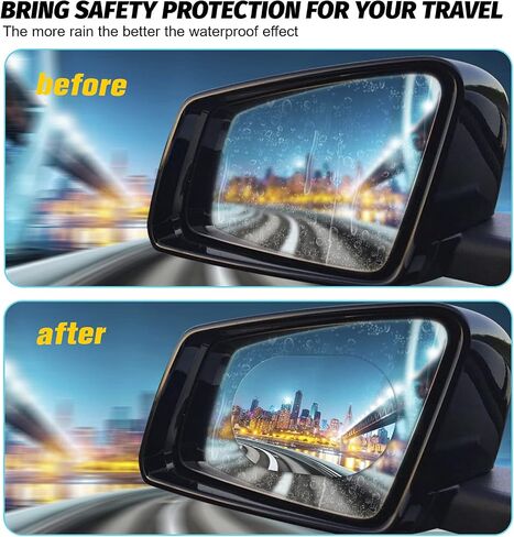 GSZTTKX 14PCS Car Rearview Mirror Film Waterproof Rainproof High-definition Transparent Nano-coated Protective Sticker,suitable for Rearview Mirrors Car Windows Car Trucks SUVs Safe Driving in Saudi Arabia
