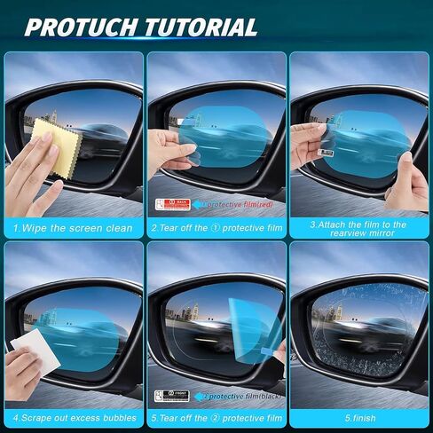 GSZTTKX 14PCS Car Rearview Mirror Film Waterproof Rainproof High-definition Transparent Nano-coated Protective Sticker,suitable for Rearview Mirrors Car Windows Car Trucks SUVs Safe Driving in Saudi Arabia