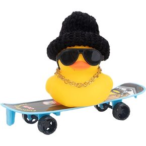 wonuu Car Duck Ornament Rubber Duck Car Dashboard Decoration for Car Dashboard Decoration Accessories with Mini Hat, Necklace, Sunglasses, Chair or Skateboard in Saudi Arabia