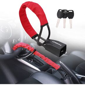 قفل عجلة القيادة، قفل حزام الأمان، جهاز مضاد للسرقة، أقفال عجلة القيادة للسيارات، سيارات الدفع الرباعي، عربة الجولف، أجهزة قفل ضد السرقة - أحمر in Kuwait
