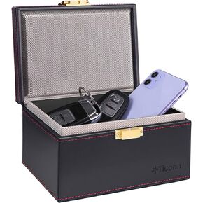 TICONN Faraday Box for Car Keys, Carbon Fiber RFID Key Fob Signal Blocker | Dual-Layer Shielding, Keyless Car Theft Protection, Phone & Card Signal Blocking, Luxurious Appearance, 3 Size Options in Kuwait