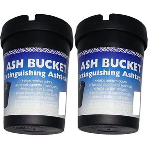 Ash Bucket (2 Pack Extinguishing Car Cigarette Ashtray Butt Bucket Portable Ashtray Smoking Accessory Auto Truck Home Office Beach Black in Saudi Arabia
