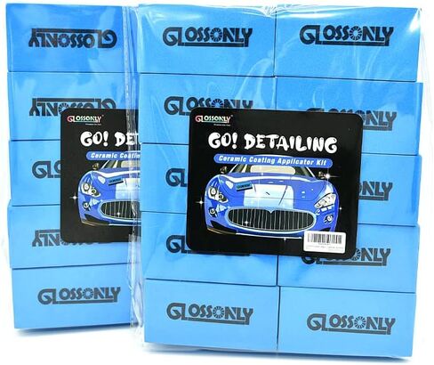 أداة وضع طلاء السيراميك من GLOSSONLY، 10 قطع من إسفنجة وضع تفاصيل السيارة مع 20 قطعة قماش من الألياف الدقيقة من جلد الغزال للسيارات، وشمع السيارة، والمركب، والتلميع، والبلسم، والزجاج والمزيد in Kuwait