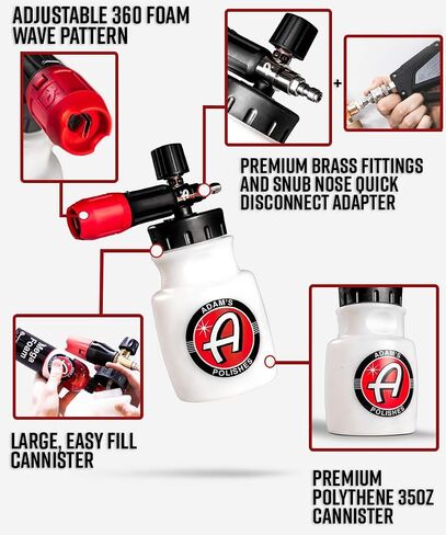 Adam's Premium Foam Cannon - Foam Cannon Soap Sprayer for Car Wash | Sprayer Cannister for Pressure Washer 1/4" Quick Disconnect in Saudi Arabia