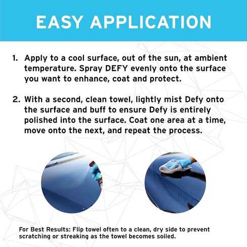 Ethos Defy - طلاء سيراميك 3 في 1 - غسيل وشمع السيارة بدون ماء - بخاخ تلميع شمع السيارة - طبقة علوية كارهة للماء - حماية مانع تسرب الطلاء والبوليمر - مع تقنية Insta-Bond - 16oz in Kuwait