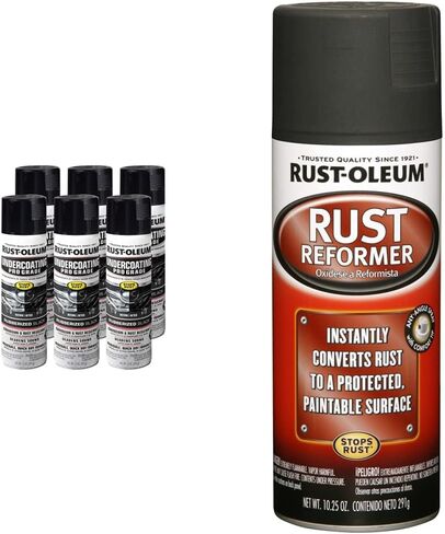 بخاخ طلاء سفلي مطاطي بدرجة احترافية من Rust-Oleum 248656، 15 أونصة، أسود in Kuwait