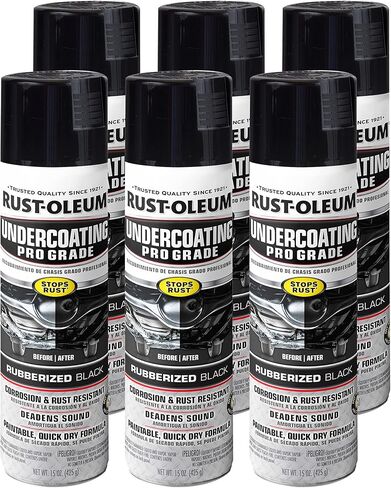 بخاخ طلاء سفلي مطاطي بدرجة احترافية من Rust-Oleum 248656، 15 أونصة، أسود in Kuwait