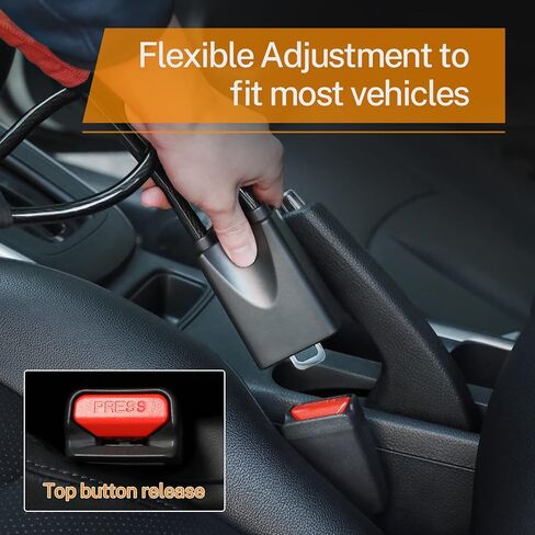 قفل عجلة القيادة، قفل حزام الأمان، جهاز مضاد للسرقة، أقفال عجلة القيادة للسيارات، سيارات الدفع الرباعي، عربة الجولف، أجهزة قفل ضد السرقة - أحمر in Kuwait