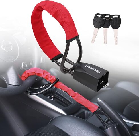 قفل عجلة القيادة، قفل حزام الأمان، جهاز مضاد للسرقة، أقفال عجلة القيادة للسيارات، سيارات الدفع الرباعي، عربة الجولف، أجهزة قفل ضد السرقة - أحمر in Kuwait