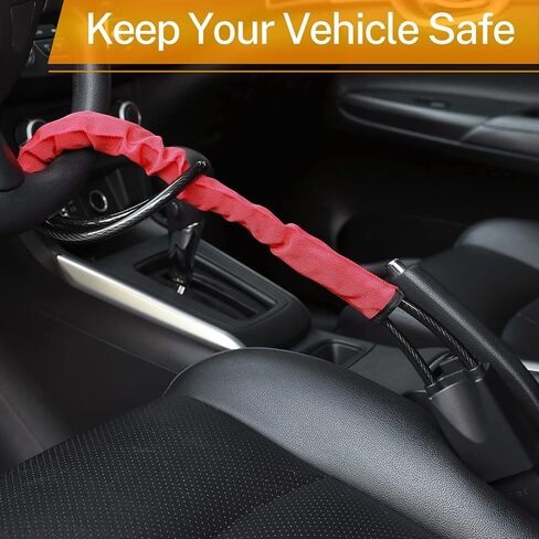 قفل عجلة القيادة، قفل حزام الأمان، جهاز مضاد للسرقة، أقفال عجلة القيادة للسيارات، سيارات الدفع الرباعي، عربة الجولف، أجهزة قفل ضد السرقة - أحمر in Kuwait