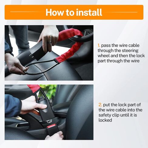 قفل عجلة القيادة، قفل حزام الأمان، جهاز مضاد للسرقة، أقفال عجلة القيادة للسيارات، سيارات الدفع الرباعي، عربة الجولف، أجهزة قفل ضد السرقة - أحمر in Kuwait