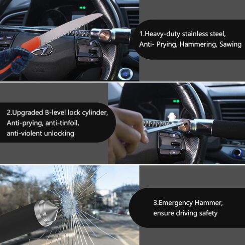 IMAYCC Steering Wheel Lock, Anti Theft Car Device, The Club Steering Wheel Lock, Heavy Duty Anti-Theft Retractable Car Steering Lock for Car/Auto/Truck/SUV/Van in Kuwait