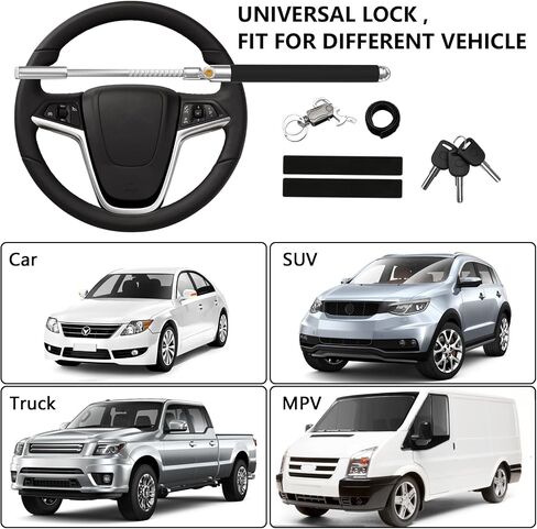 IMAYCC Steering Wheel Lock, Anti Theft Car Device, The Club Steering Wheel Lock, Heavy Duty Anti-Theft Retractable Car Steering Lock for Car/Auto/Truck/SUV/Van in Kuwait