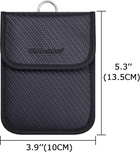 حقيبة فاراداي لمفتاح فوب، ويزدومبرو WP4694 RFID مفتاح فوب حامي RF إشارة السيارة حجب حامي قفص فاراداي، حقيبة مضادة للسرقة، مانع للقرصنة - أسود in Kuwait