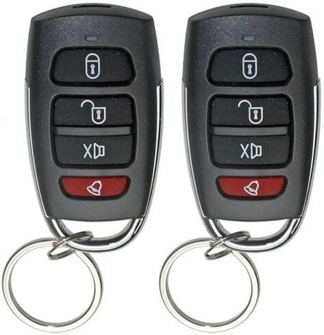 InstallGear Car Alarm Security & Keyless Entry System, Trunk Pop with Two 4-Button Remotes - Car Alarm System - Door Lock/Unlock, Keyless Key Fob for Car/Auto in Kuwait