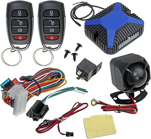 InstallGear Car Alarm Security & Keyless Entry System, Trunk Pop with Two 4-Button Remotes - Car Alarm System - Door Lock/Unlock, Keyless Key Fob for Car/Auto in Kuwait