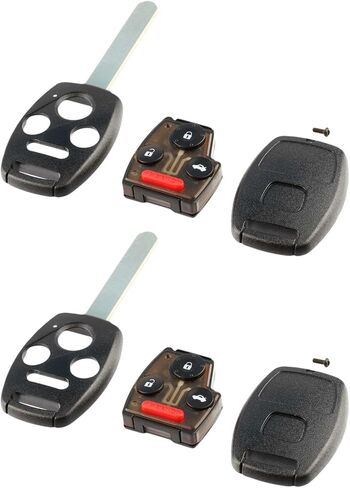 Key Fob Keyless Entry Remote Shell Case & Pad fits Honda Accord Civic CR-V CR-Z Fit Insight Odyssey (MLBHLIK-1T, N5F-S0084A), Set of 2 in Kuwait