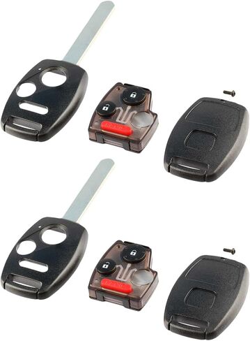 Key Fob Keyless Entry Remote Shell Case & Pad fits Honda Accord Civic CR-V CR-Z Fit Insight Odyssey (MLBHLIK-1T, N5F-S0084A), Set of 2 in Kuwait