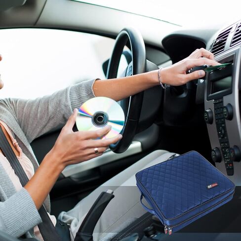 CCidea 200 Capacity CD/DVD Case Holder Portable Wallet Disc Storage Binder Nylon CD Bag for Car, Home, Travel Carrying Protector Organizer (200-Black) in Kuwait