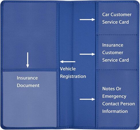 Wisdompro Car Document Holder Organiser, PU Leather Vehicle Insurance and Registration Holders Wallet Case for ID Card, Driving Licence, Key Contact Information Cards in Saudi Arabia