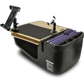 AutoExec AUE18002 GripMaster Car Desk Birch Finish with Phone Mount and Tablet Mount