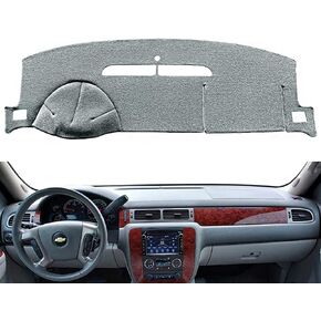 غطاء لوحة القيادة مناسب لسيارة 2007-2014 Chevy شيفروليه تاهو سوبربان، 2007-13 تشيفي أفالانش سيلفرادو 1500 2500 3500 LTZ /2007-13 جي إم سي سييرا SLT دينالي، 2007-14 جي إم سي يوكون XL (أسود) Y24