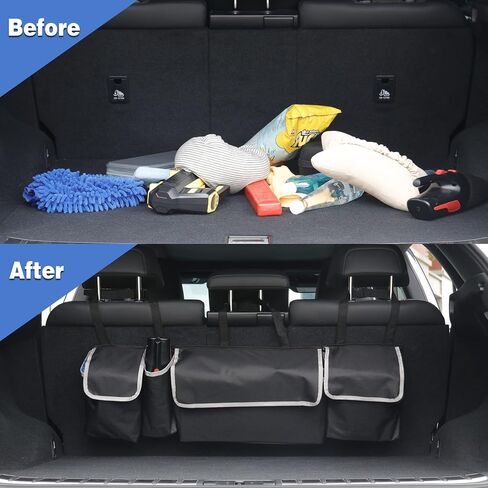 UYYE Trunk Hanging Organizer, Backseat Bag, Car Interior Accessories with 4 Pockets & 2 Mesh Pouches for Groceries, Will Provide More Storage Trunk Space for SUV, Jeep, MPVs in Saudi Arabia