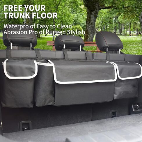 UYYE Trunk Hanging Organizer, Backseat Bag, Car Interior Accessories with 4 Pockets & 2 Mesh Pouches for Groceries, Will Provide More Storage Trunk Space for SUV, Jeep, MPVs in Saudi Arabia