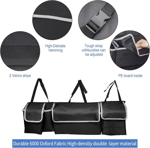 UYYE Trunk Hanging Organizer, Backseat Bag, Car Interior Accessories with 4 Pockets & 2 Mesh Pouches for Groceries, Will Provide More Storage Trunk Space for SUV, Jeep, MPVs in Saudi Arabia